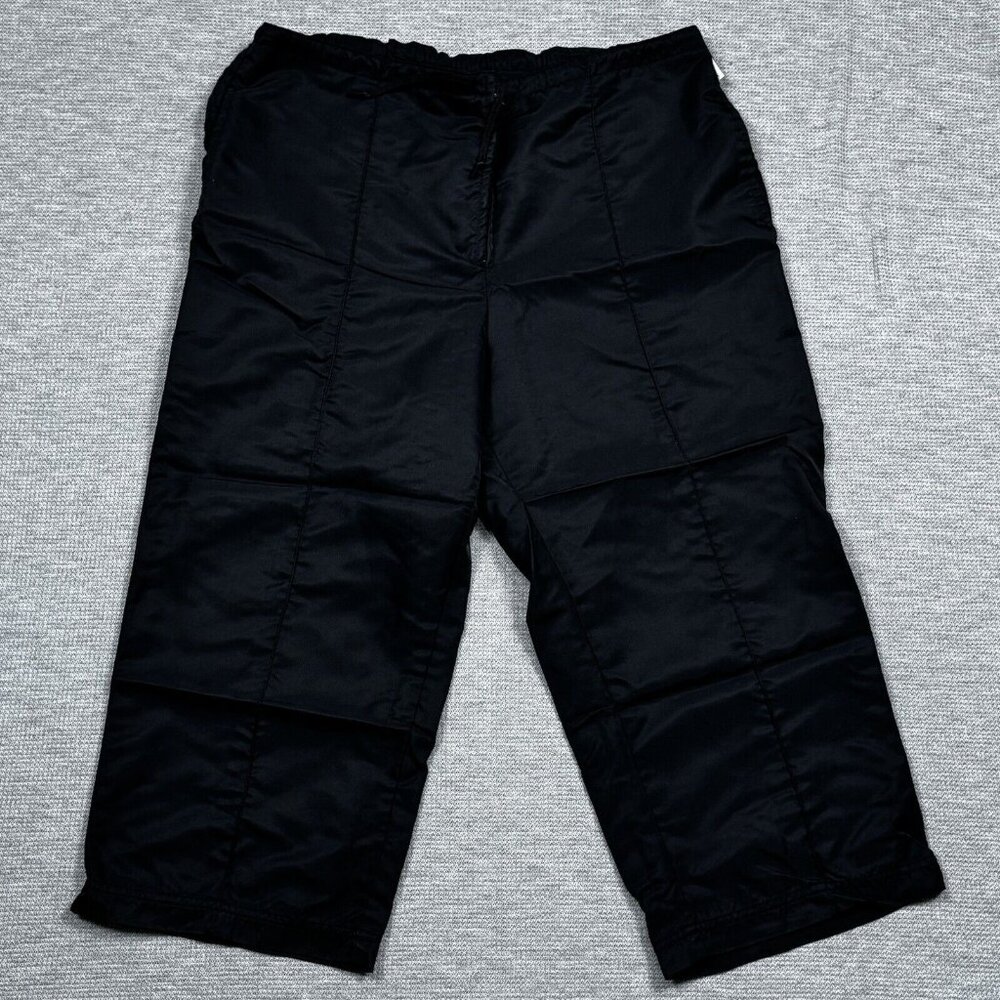 Nike Capri Pants Womens Sz Lg Black Nylon Elastic Drawstring Waist Straight Leg